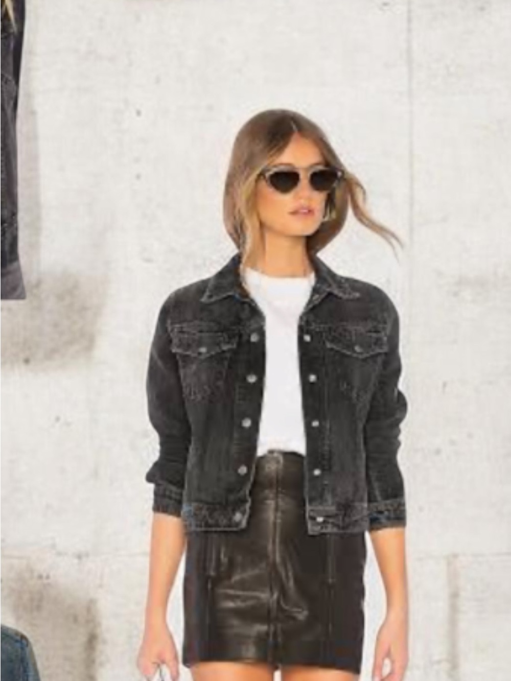 RSQ Black Washed Denim Jacket